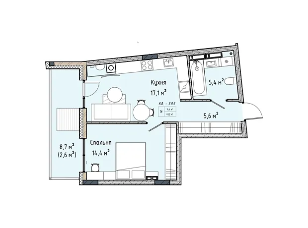 Квартира на вул. Соборна, 77А в Києві, ID 240994, фото №6