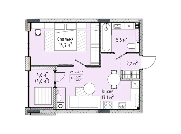 Квартира на вул. Соборна, 77А в Києві, ID 229576, фото №6