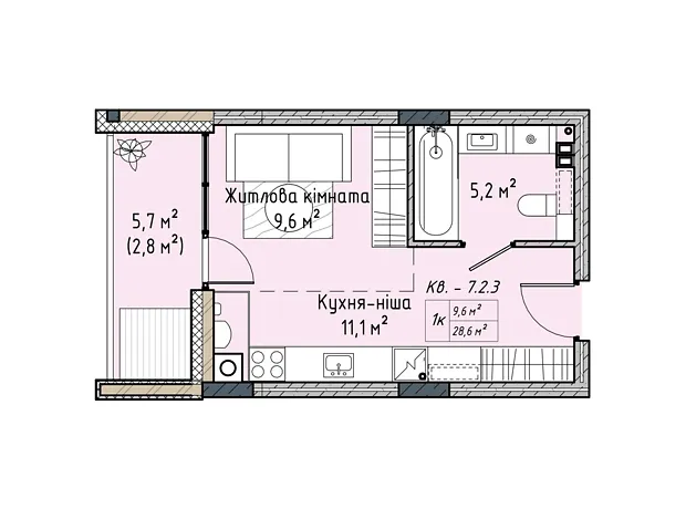 Квартира на вул. Соборна, 77А в Києві, ID 243726, фото №6