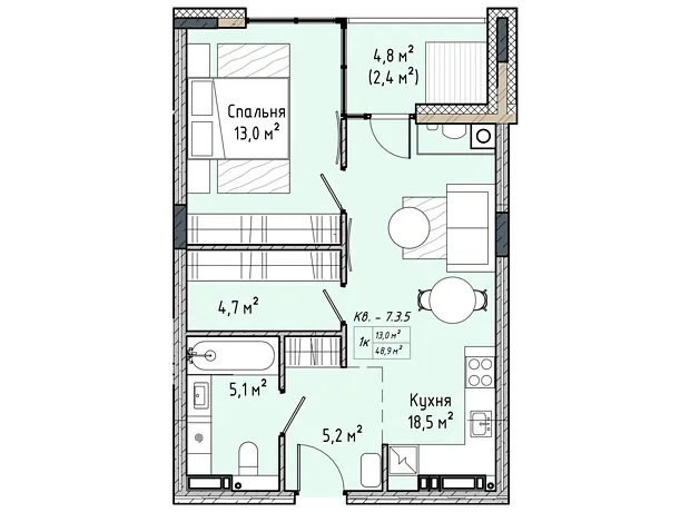 Квартира на вул. Соборна, 77А в Києві, ID 238982, фото №6
