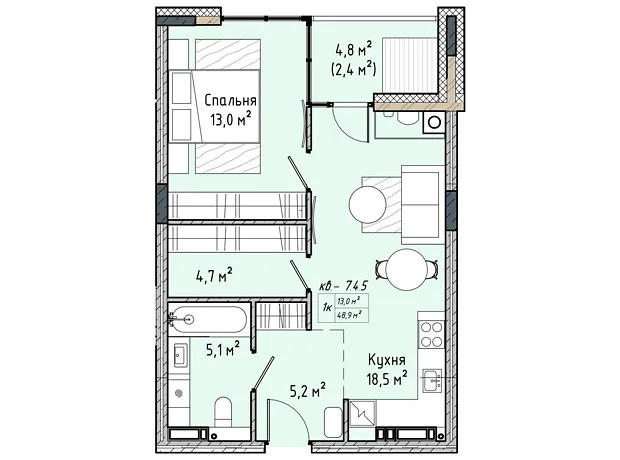 Квартира на вул. Соборна, 77А в Києві, ID 237335, фото №6