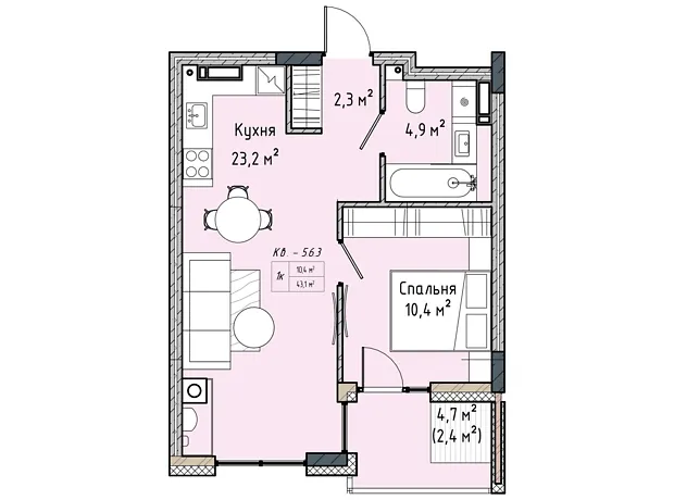 Квартира на вул. Соборна, 77А в Києві, ID 221822, фото №6