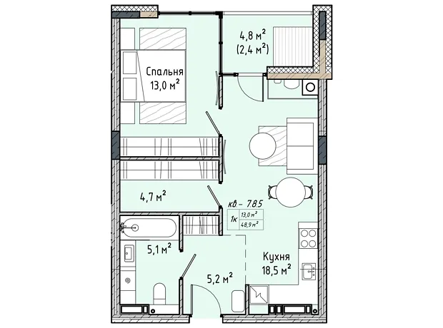 Квартира на вул. Соборна, 77А в Києві, ID 231017, фото №6