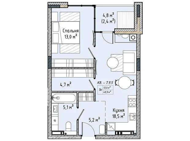 Квартира на вул. Соборна, 77А в Києві, ID 228548, фото №6