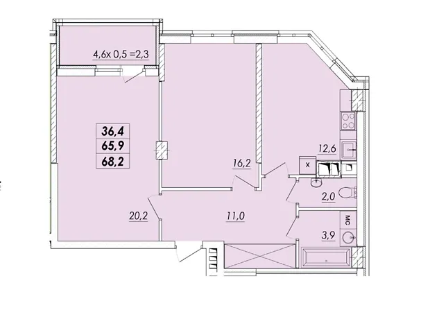 Квартира на вул. Овідіопольська дорога, 3\u002F2 в Одесі, ID 187890, фото №3
