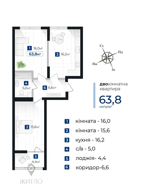 Квартира на вул. Хоткевича Гната, 45 в Івано-Франківську, ID 222477, фото №1