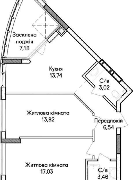 Квартира на вул. Кобилянської Ольги 1В/43 в Києві, ID 247792, фото №2