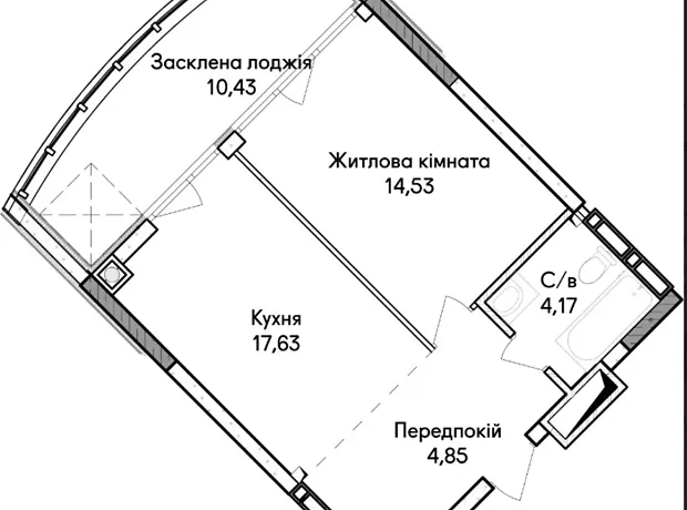 Квартира на вул. Кобилянської Ольги 1В/43 в Києві, ID 222334, фото №2