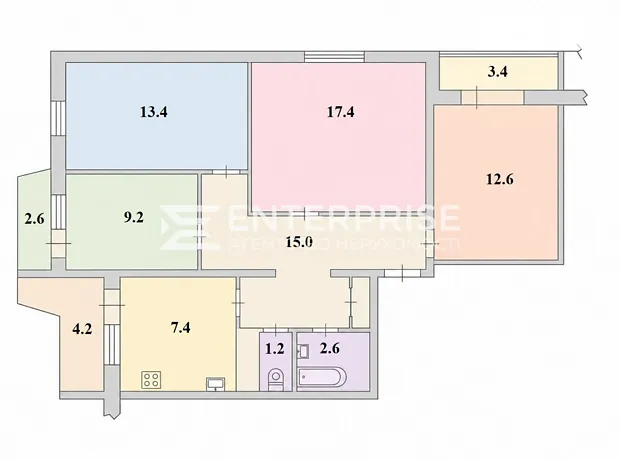Квартира на вул. Мирослава Поповича, 15 в Києві, ID 214128, фото №9