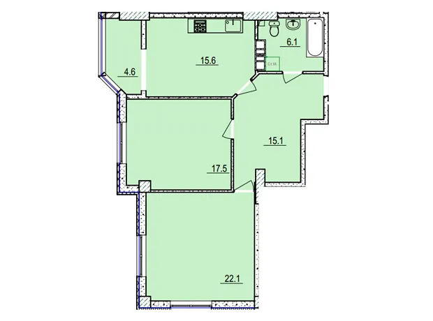 Квартира на вул. Володимира Великого 41/3 в Черкасах, ID 245174, фото №6