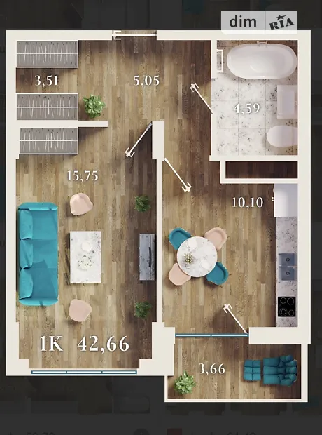 Квартира на вул. Бастіонна, 3 в Івано-Франківську, ID 214273, фото №1