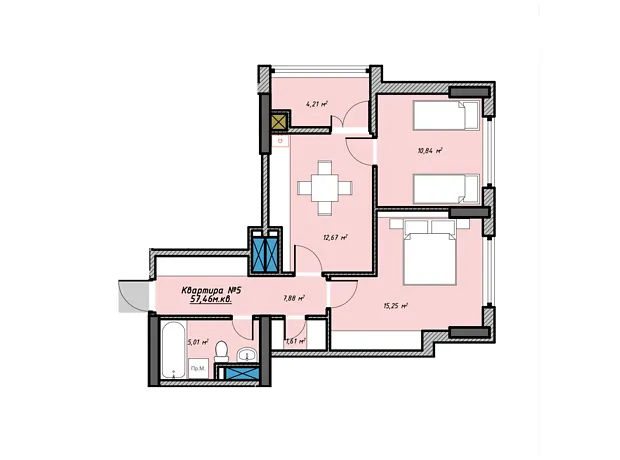 Квартира на шосе Калуське, 15 в Івано-Франківську, ID 243011, фото №6