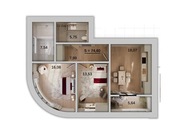 Квартира на вул. Січових Стрільців, 6 в Хмельницький, ID 299573, фото №1