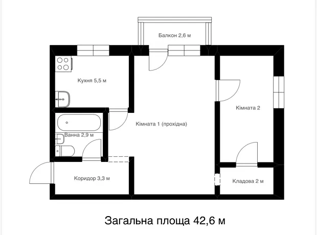Квартира на вул. Тампере, 5А в Києві, ID 249768, фото №12