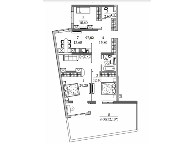 Квартира на вул. Академіка Вільямса 93/1 в Одесі, ID 306274, фото №6