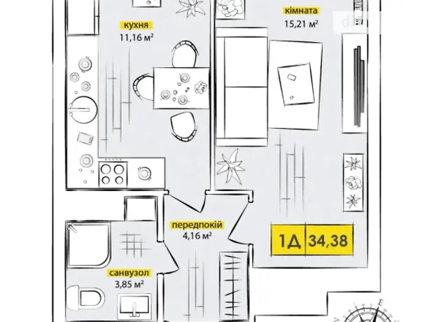 Квартира на вул. Івана Кочерги, 17 в Києві, ID 256430, фото №14