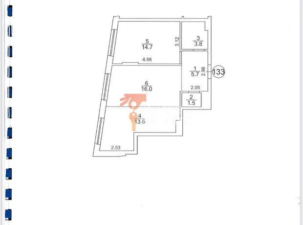 Квартира на вул. Набережно-Рибальська дорога, 5 в Києві, ID 254975, фото №2