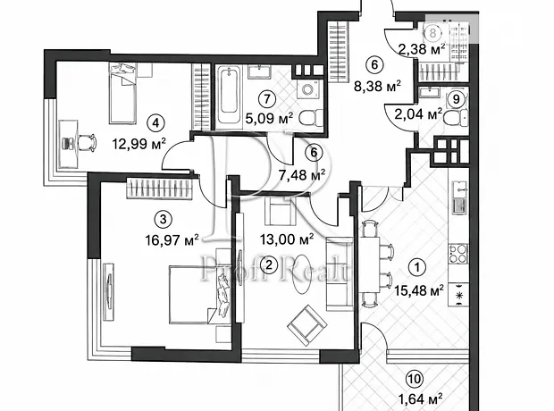 Квартира на вул. Олександра Олеся, 13 в Києві, ID 262136, фото №16