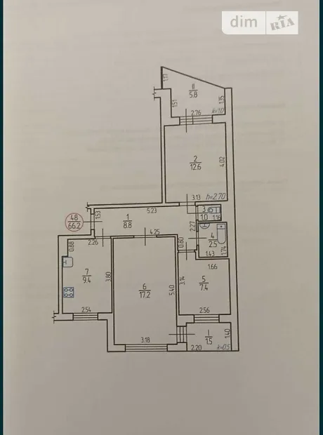 Квартира на вул. Героїв України, 36 в Кропивницький, ID 292113, фото №1