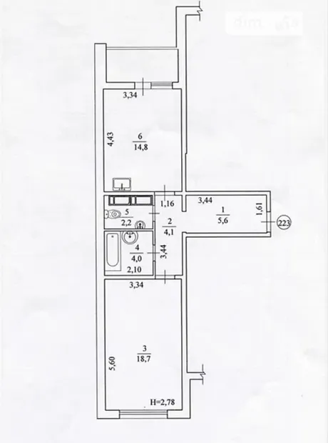 Квартира на вул. Сім'ї Кульженків, 21 в Києві, ID 266198, фото №2