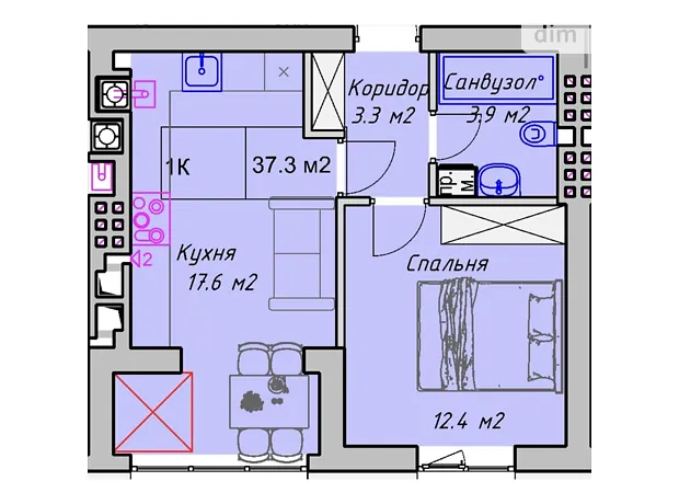 Квартира на вул. Чорновола В'ячеслава 94Г-94Е в Рівному, ID 266409, фото №6