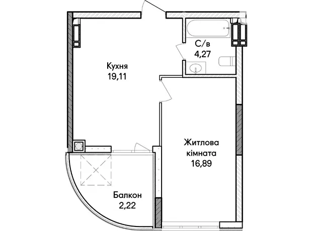 Квартира на вул. Ольги Кобилянської, 1В в Києві, ID 278784, фото №6