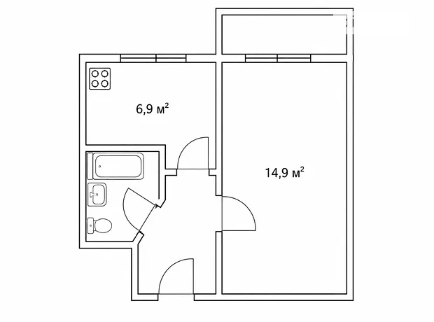 Квартира на вул. Гната Юри, 7В в Києві, ID 279127, фото №23