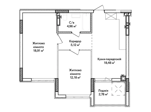 Квартира на вул. Ольги Кобилянської, 1В в Києві, ID 283599, фото №6