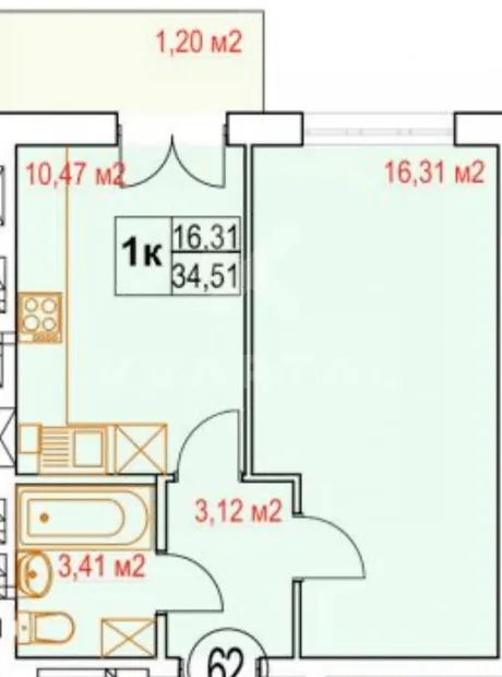 Квартира на вул. Білокур, 2Г в Києві, ID 285828, фото №25