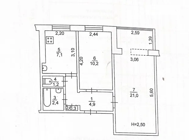 Квартира на вул. 5-й Зарічний мікрорайон в Кривий Ріг, ID 332912, фото №1