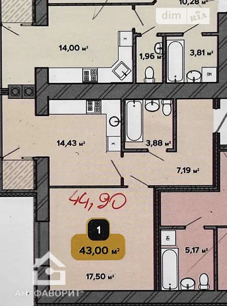 Квартира на вул. Інститутська 6/2Б в Хмельницькому, ID 289422, фото №11