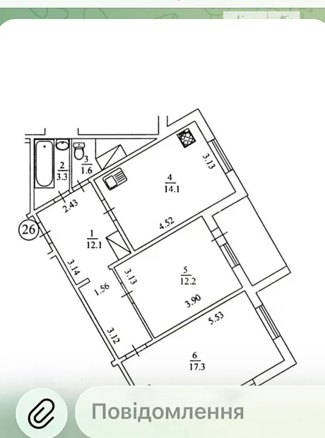 Квартира на вул. Чавдар Єлизавети, 14 в Києві, ID 295486, фото №1