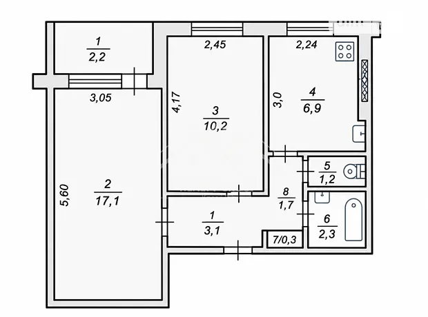 Квартира на вул. Десантна в Кривому Розі, ID 322976, фото №12