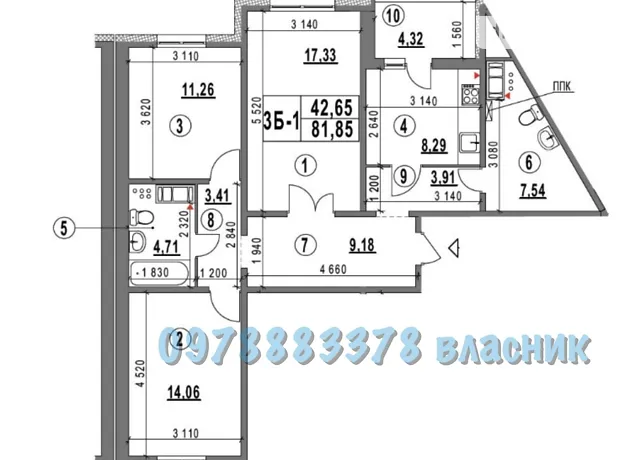 Квартира на вул. Самійла Кішки, 5Г в Київ, ID 321750, фото №5