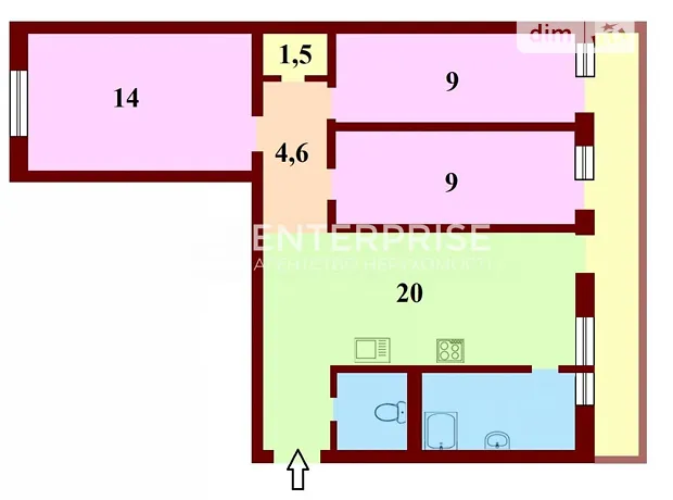 Квартира на вул. Гетьмана Кирила Розумовського, 12 в Києві, ID 320278, фото №18