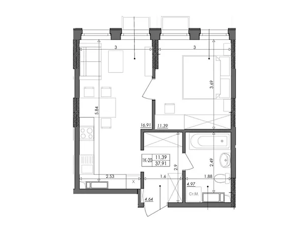 Квартира на шосе Столичне, 1Б в Києві, ID 319943, фото №6