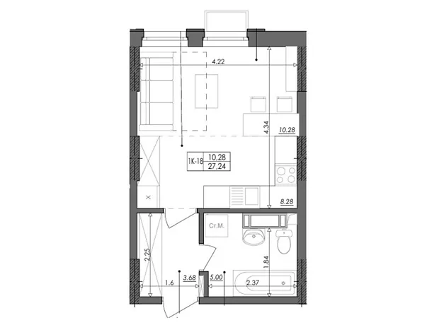 Квартира на шосе Столичне, 1Б в Києві, ID 319383, фото №6