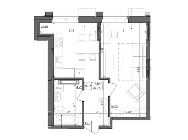 Квартира на шосе Столичне, 1Б в Києві, ID 319389, фото №6