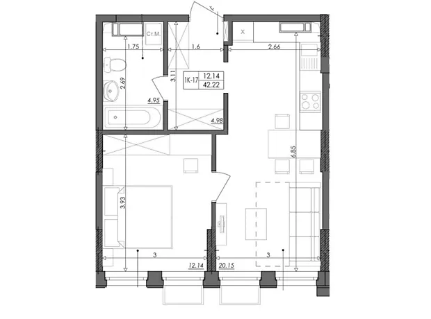 Квартира на шосе Столичне, 1Б в Києві, ID 319802, фото №6