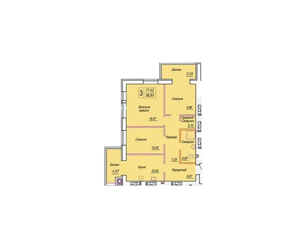 Квартира на вул. Михайла Грушевського, 100 в Житомирі, ID 319064, фото №6