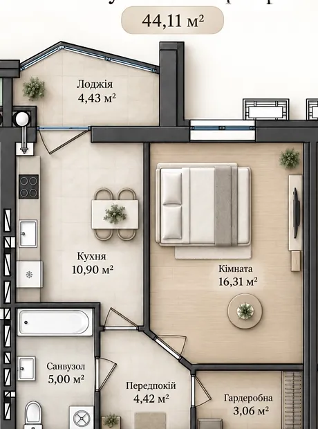 Квартира на вул. Святослава Ріхтера, 40 в Житомир, ID 318850, фото №2