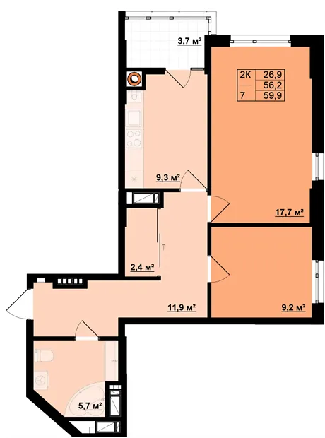 Квартира на вул. Кобилянської, 24А в Івано-Франківську, ID 329766, фото №20