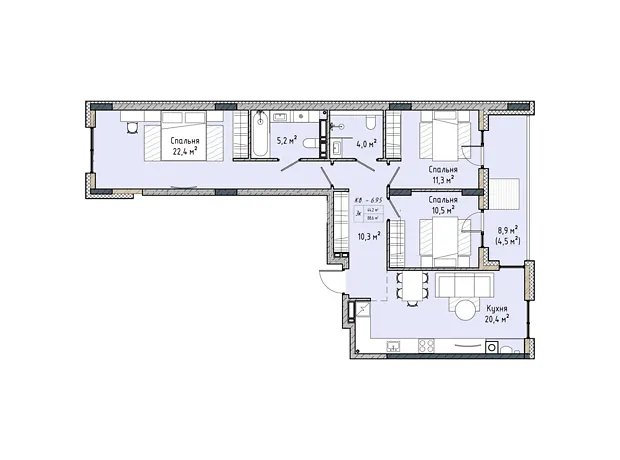 Квартира на вул. Соборна, 77А в Києві, ID 332084, фото №6