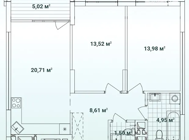 Квартира на вул. Олександра Олеся, 10 в Київ, ID 334639, фото №2