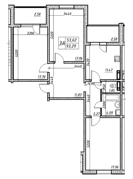 Квартира на вул. Меліоративна, 18А в Київ, ID 334175, фото №2