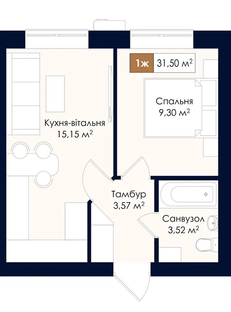 Квартира на вул. Соборна, 39 в Київ, ID 334741, фото №2