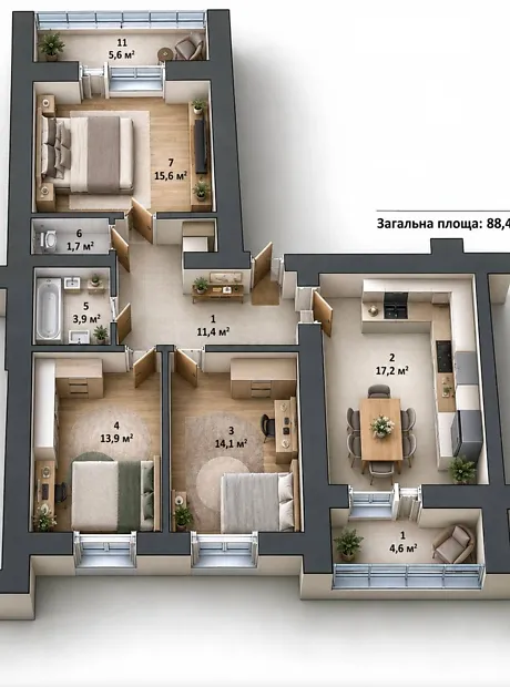 Квартира на вул. Микулинецька, 116Т в Тернопіль, ID 336627, фото №5