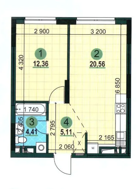 Квартира на вул. Олександра Олеся, 23А в Київ, ID 337076, фото №2