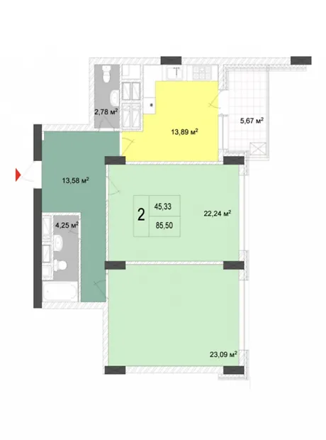 Квартира на вул. Андрія Верхогляда, 9 в Київ, ID 338800, фото №2