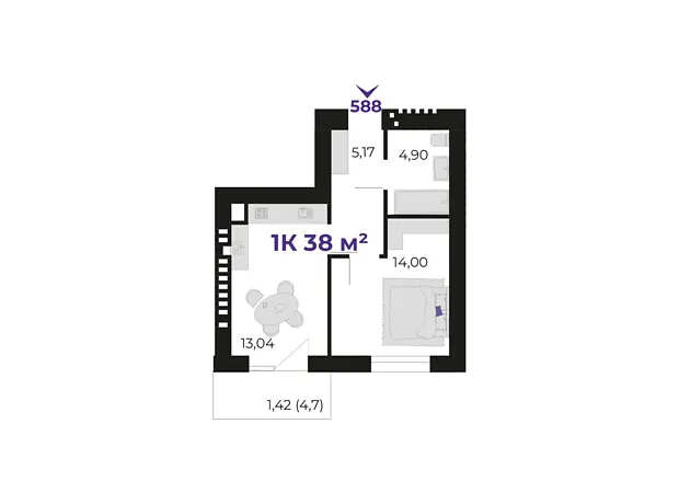 Квартира на вул. Івасюка в Івано-Франківську, ID 341034, фото №6